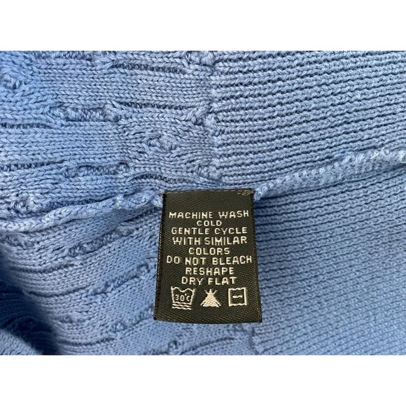 Alexander Julian American Modern Blue 100% Cotton Cable Knit Sweater Vest L - Picture 7 of 9